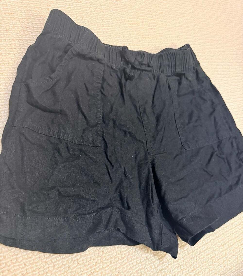 Member's Mark Pull On Shorts 14/16 Black Linen Blend
